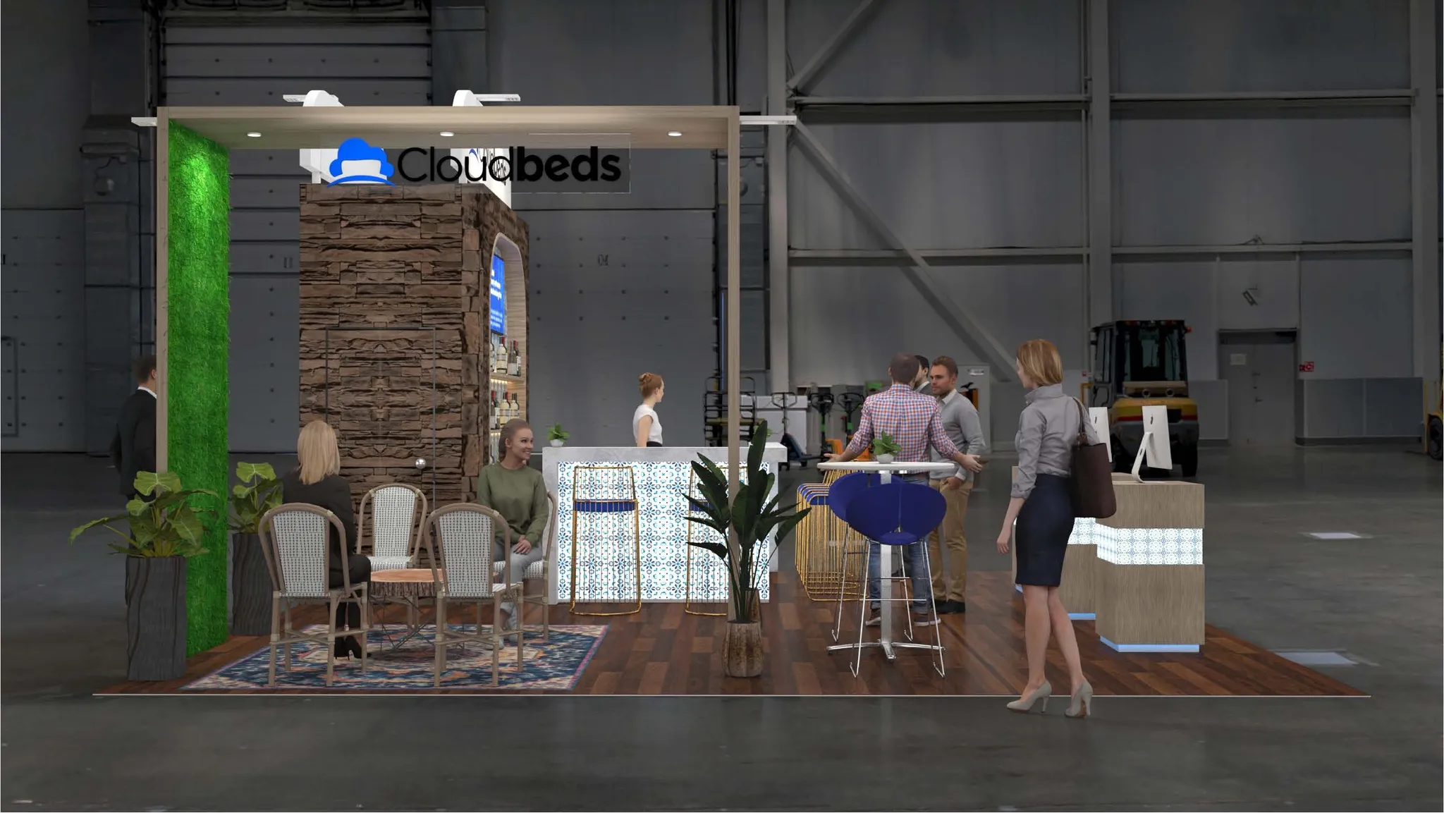 20x20 Island booth design by Reaction Space